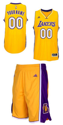 Los Angeles Lakers adidas Custom Swingman Home Jersey - Gold