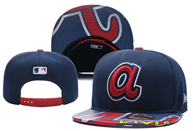 MLB Atlanta Braves Team Logo Black Snapback Adjustable Hat Q87