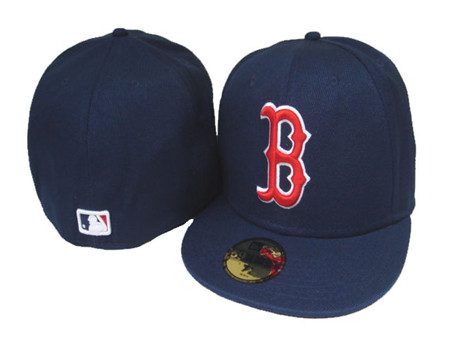 MLB Boston Red Sox Team Logo Navy Fitted Hat A05 MLB Boston Red Sox Team Logo Navy Fitted Hat A05