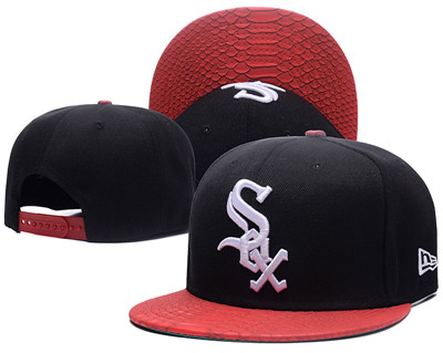 MLB Chicago White Sox Fresh Logo Black Snapback Adjustable Hat A101