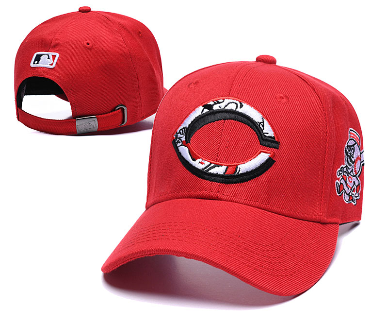 MLB Cincinnati Reds Team Logo Black Reflective Adjustable Hat
