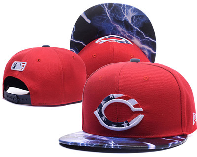 MLB Cincinnati Reds USA Flag Logo Red Adjustable Hat LH