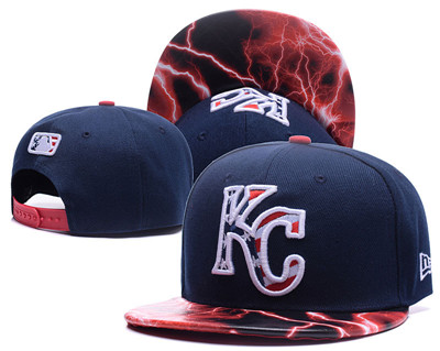 MLB Kansas City Royals USA Flag Logo Navy Adjustable Hat LH