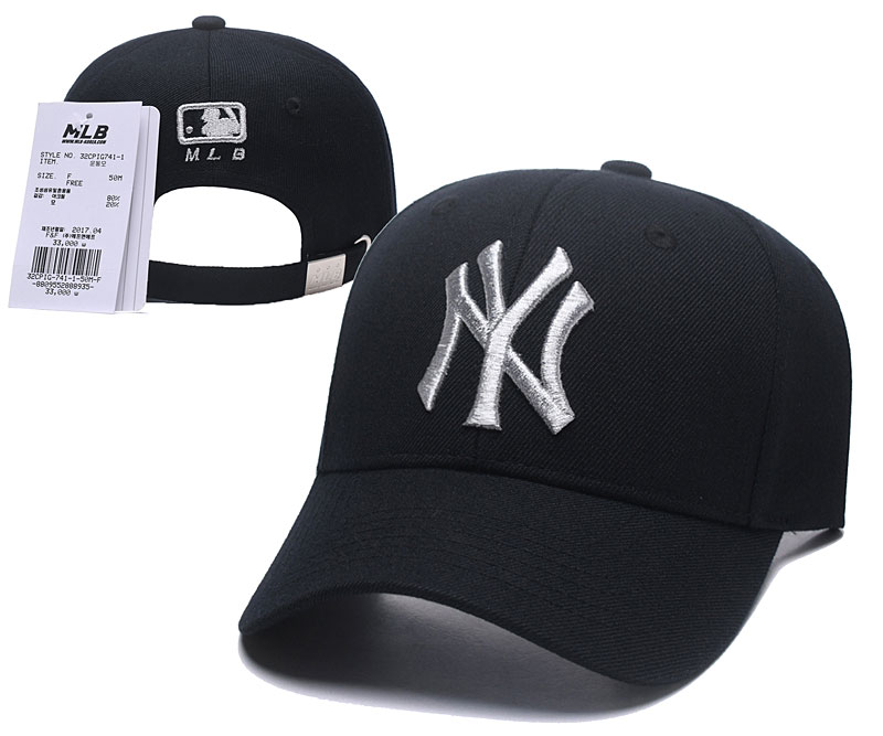 MLB New York Yankees Fresh Logo White Peaked Adjustable Hat SG