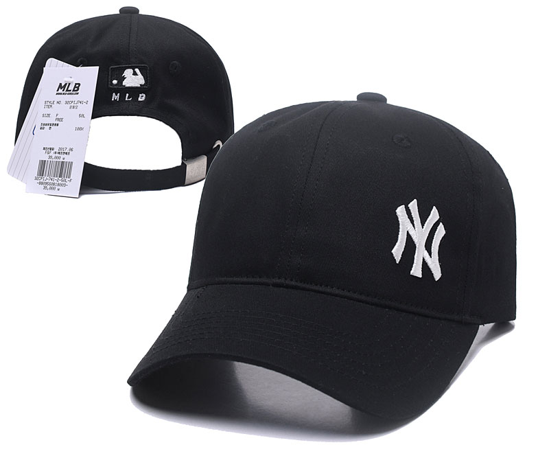 MLB New York Yankees Logo Black Peaked Adjustable Hat SG MLB New York Yankees Logo Black Peaked Adjustable Hat SG