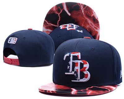 MLB Tampa Bay Rays USA Flag Logo Navy Adjustable Hat LH