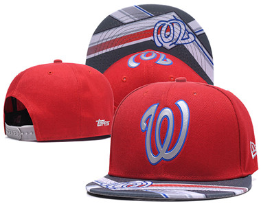 MLB Washington Nationals Team Logo Red Snapback Adjustable Hat