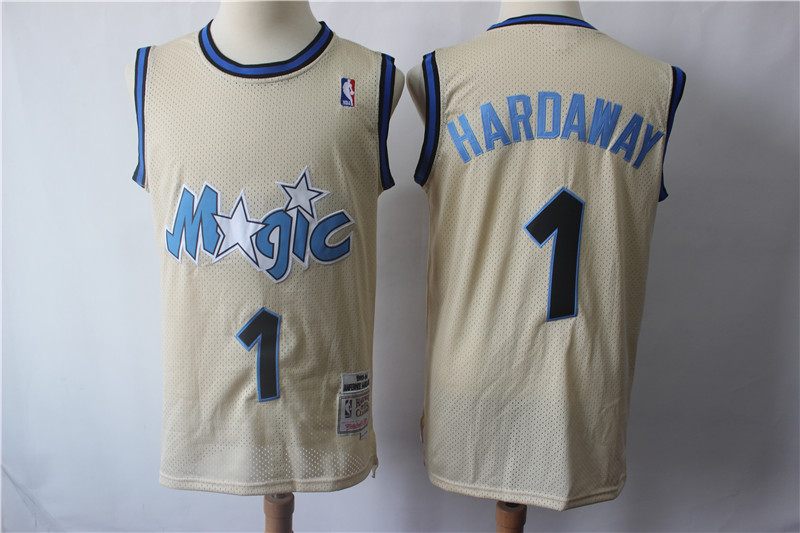 Magic #1 Penny Hardaway Cream Hardwood Classics Jersey