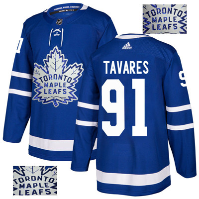 Maple Leafs #91 John Tavares Blue Women Adidas Jersey