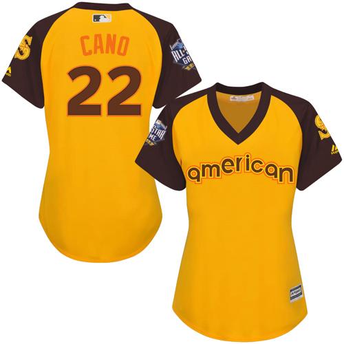 Mariners #22 Robinson Cano Gold 2016 All-Star American League Women's Stitched MLB Jersey Mariners #22 Robinson Cano Gold 2016 All-Star American League Women's Stitched MLB Jersey