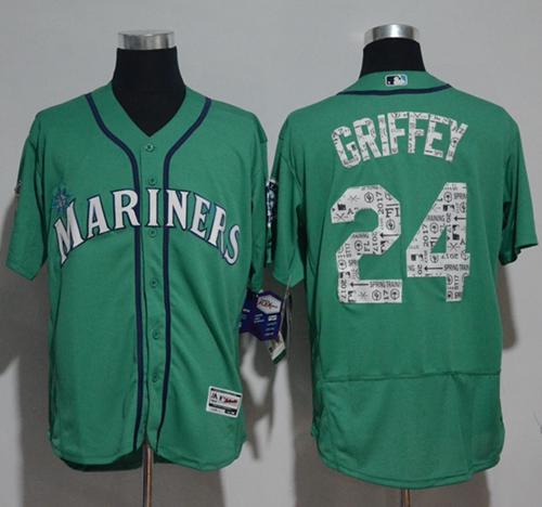 Mariners #24 Ken Griffey Green 2017 Spring Training Authentic FlexBase Stitched MLB Jersey