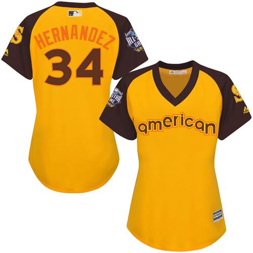 Mariners #34 Felix Hernandez Gold 2016 All-Star American League Women's Stitched MLB Jersey Mariners #34 Felix Hernandez Gold 2016 All-Star American League Women's Stitched MLB Jersey