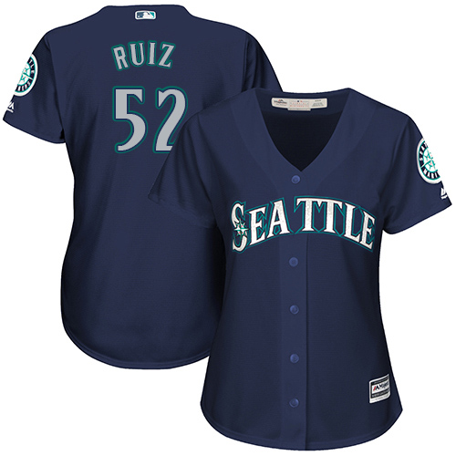 Mariners #52 Carlos Ruiz Navy Blue Alternate Women's Stitched MLB Jersey