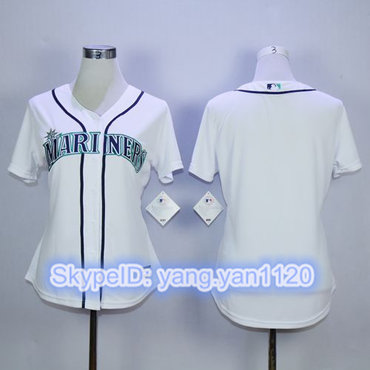 Mariners Blank White Women's Fashion Stitched MLB Jersey