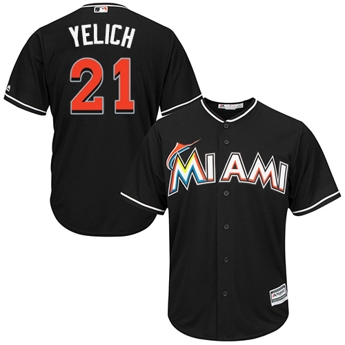 Marlins #21 Christian Yelich Black Cool Base Stitched Youth MLB Jersey