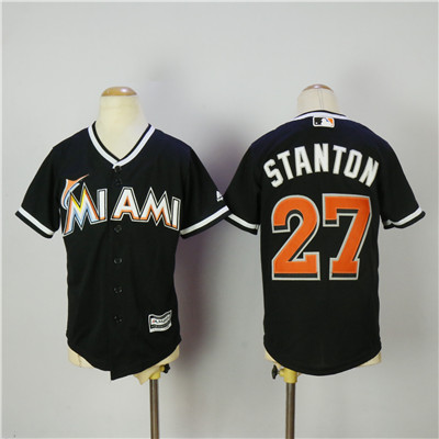 Marlins #27 Giancarlo Stanton Black Youth Cool Base Stitched MLB Jersey Marlins #27 Giancarlo Stanton Black Youth Cool Base Stitched MLB Jersey
