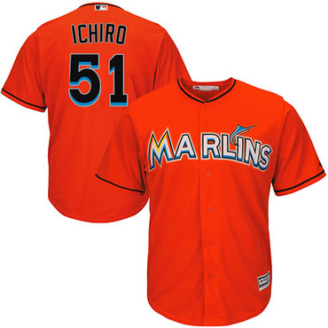 Marlins #51 Ichiro Suzuki Orange Cool Base Stitched Youth MLB Jersey Marlins #51 Ichiro Suzuki Orange Cool Base Stitched Youth MLB Jersey