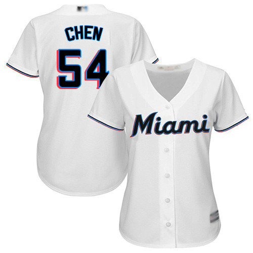 Marlins #54 Wei-Yin Chen White Home Women's Stitched Baseball Jersey Marlins #54 Wei-Yin Chen White Home Women's Stitched Baseball Jersey