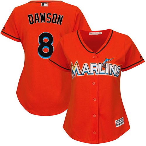 Marlins #8 Andre Dawson Orange Alternate Women's Stitched MLB Jersey Marlins #8 Andre Dawson Orange Alternate Women's Stitched MLB Jersey