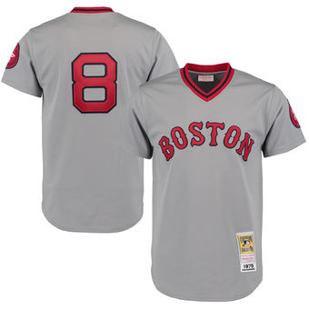 Men's 1975 Boston Red Sox Carl Yastrzemski Mitchell & Ness Gray Authentic Throwback Jersey