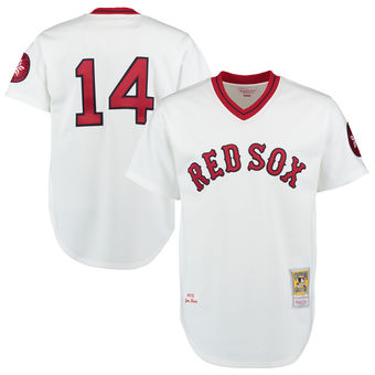 Men's 1975 Boston Red Sox Jim Rice Mitchell & Ness White Authentic Throwback Jersey Men's 1975 Boston Red Sox Jim Rice Mitchell & Ness White Authentic Throwback Jersey