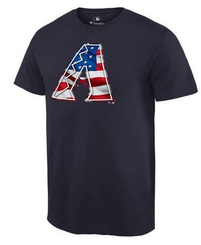 Men's Arizona Diamondbacks USA Flag Fashion T-Shirt Navy Blue