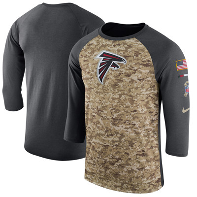 Men's Atlanta Falcons Nike Camo Anthracite Salute to Service Sideline Legend Performance Three-Quarter Sleeve T-Shirt