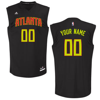 Men's Atlanta Hawks adidas Black Custom Chase Jersey