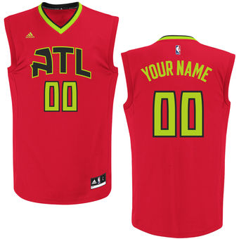 Men's Atlanta Hawks adidas Red Custom Alternate Replica Jersey