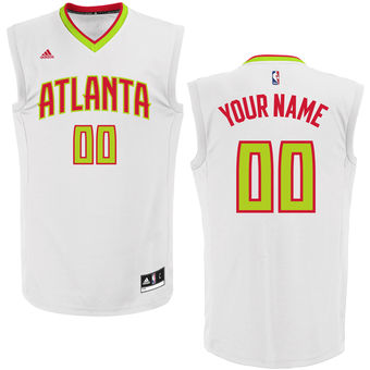 Men's Atlanta Hawks adidas White Custom Home Replica Jersey