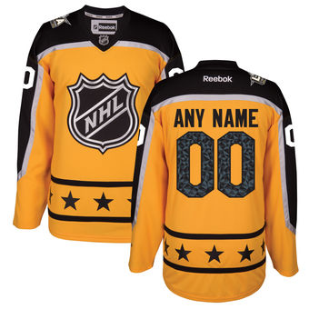 Men's Atlantic Division Reebok Yellow 2017 NHL All-Star Game Premier Customized black palyer number Jersey