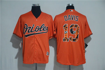 Men's Baltimore Orioles #19 Chris Davis Majestic Orange 2017 Color Printing Cool Base Jersey