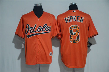 Men's Baltimore Orioles #8 Cal Ripken Majestic Orange 2017 Color Printing Cool Base Jersey