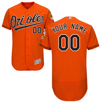 Men's Baltimore Orioles Majestic Alternate Orange FlexBase Authentic Collection Custom Jersey