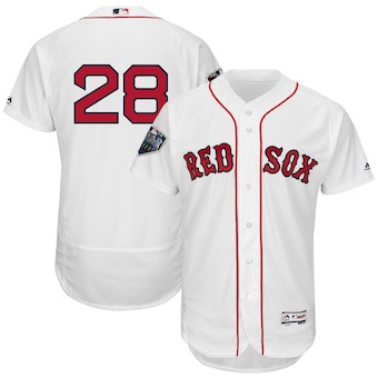 Men's Boston Red Sox J.D. Martinez Majestic White 2018 World Series Flex Base Player Jersey