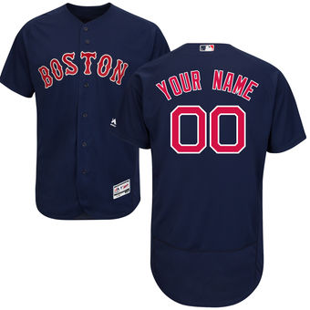 Men's Boston Red Sox Majestic Alternate Navy FlexBase Authentic Collection Custom Jersey
