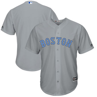 Men's Boston Red Sox Majestic Gray Father's Day Cool Base Replica Team Jersey