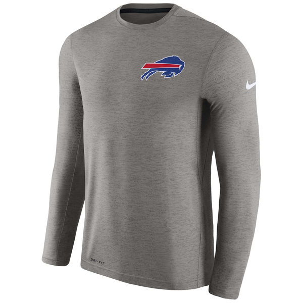 Men's Buffalo Bills Nike Charcoal Coaches Long Sleeve Performance T-Shirt Men's Buffalo Bills Nike Charcoal Coaches Long Sleeve Performance T-Shirt