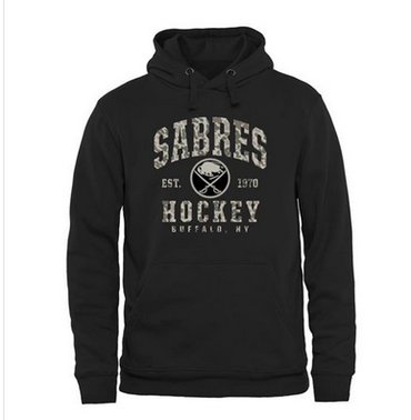 Men's Buffalo Sabres Black Camo Stack Pullover Hoodie