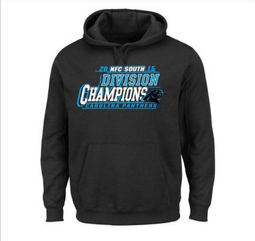 Men's Carolina Panthers Majestic Black 2015 NFC South Division Champions Pullover Hoodie Men's Carolina Panthers Majestic Black 2015 NFC South Division Champions Pullover Hoodie