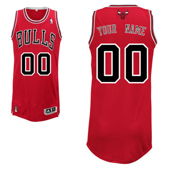 Men's Chicago Bulls Red Custom Authentic Jersey