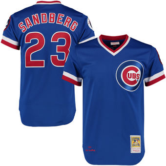 Men's Chicago Cubs 1984 Ryne Sandberg Mitchell & Ness Throwback Royal Authentic Jersey