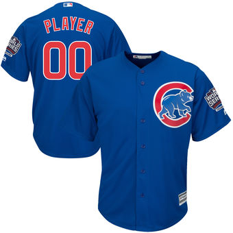 Men's Chicago Cubs Majestic Alternate Royal 2016 World Series Champions Cool Base Replica Custom Jersey