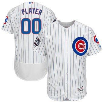 Men's Chicago Cubs Majestic White 2016 World Series Champions Custom Home Authentic FlexBase Jersey