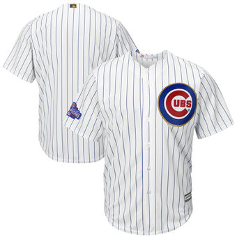 Men's Chicago Cubs Majestic White Gold 2017 Gold Program Big & Tall Fashion Cool Base Replica Team Jersey