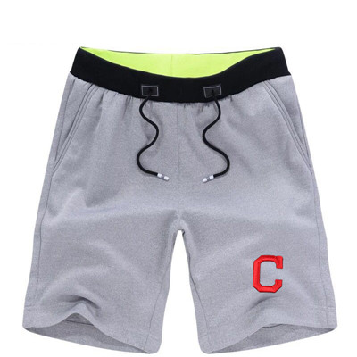 Men's Cleveland Indians Team Logo Grey Baseball Shorts Men's Cleveland Indians Team Logo Grey Baseball Shorts