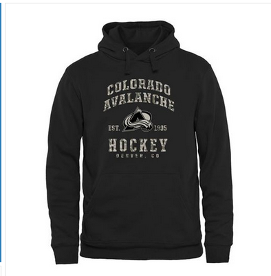 Men's Colorado Avalanche Black Camo Stack Pullover Hoodie