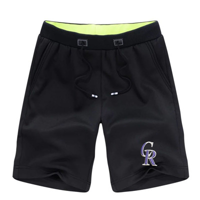 Men's Colorado Rockies Team Logo Black Baseball Shorts Men's Colorado Rockies Team Logo Black Baseball Shorts