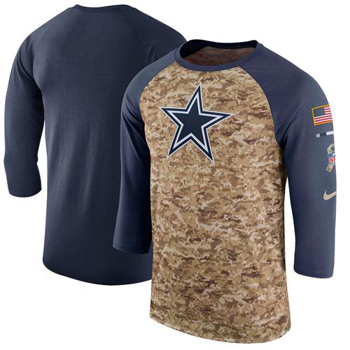 Men's Dallas Cowboys Nike Camo Navy Salute to Service Sideline Legend Performance Three-Quarter Sleeve T-Shirt Men's Dallas Cowboys Nike Camo Navy Salute to Service Sideline Legend Performance Three-Quarter Sleeve T-Shirt