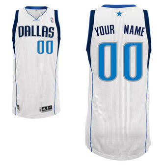Men's Dallas Mavericks White Custom Authentic Jersey